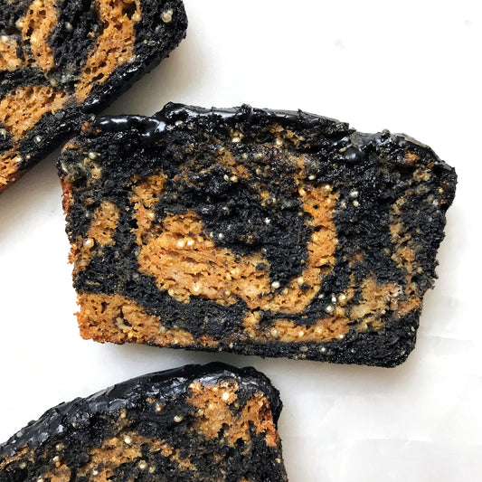 Suncore Foods Glazed Banana Carrot Quinoa Bread with Homemade Hemp Milk