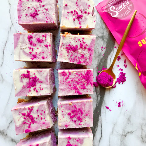 Vanilla Pink Pitaya Raspberry Swirl Cakes