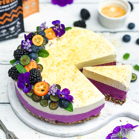 Ebony Carrot Sparkly Passion Fruit Cheesecake