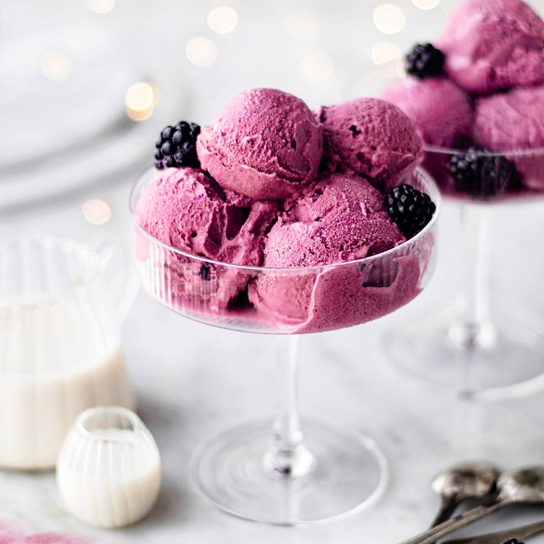 Suncore Foods Garnet Elderberry Blackberry Blueberry Ice Cream