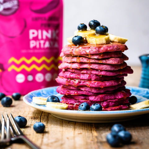 Pink Pitaya Raspberry Pancakes