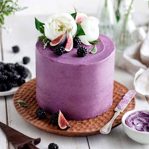 Blueberry Ebony Carrot Buttercream Vanilla Cake