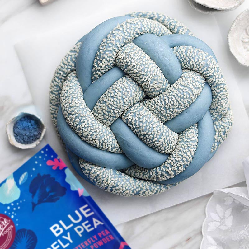 Suncore Foods Blue Butterfly Pea Flower Challah Bread