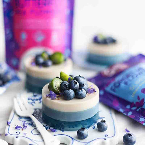 Butterfly Pea Flower & Forget Me Not Flower Infused Pudding