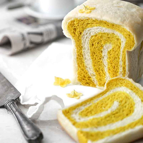 Canary Yellow Safflower Baked Yam Marbled Bread