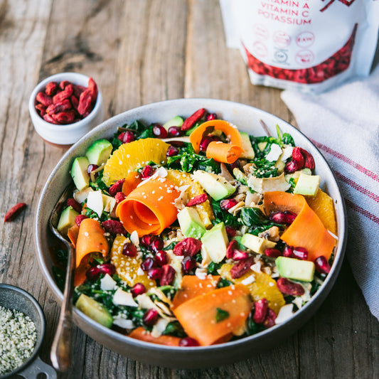 Suncore Foods Hearty & Colorful Winter Goji Berry Hemp Seeds Salad