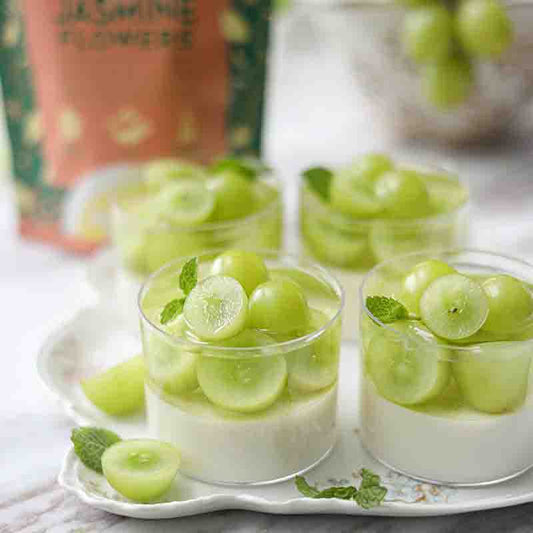Jasmine Flower Grape Jelly Panna Cotta