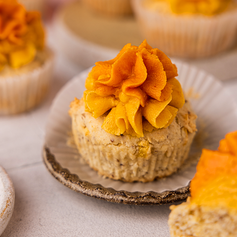 Mango Cupcakes with Pumpkin Spice Icing