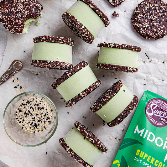 Suncore Foods Matcha Chocolate Sesame Ice Cream Sandwiches
