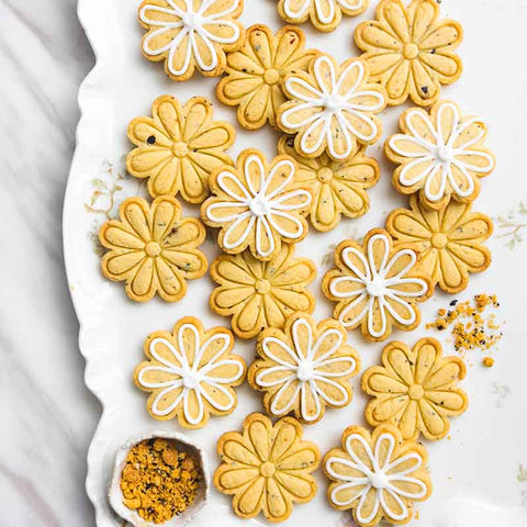 Marigold Passionfruit Flower Cookies