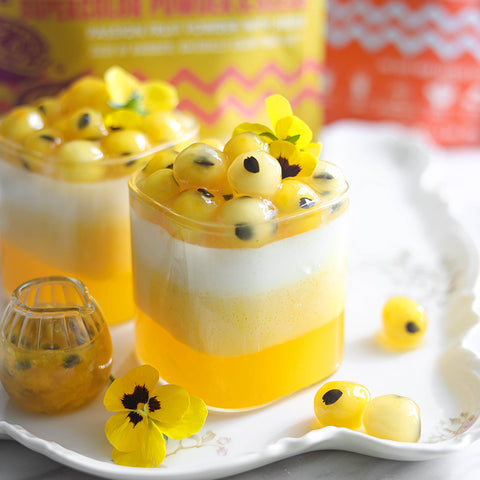 Passion Fruit Pudding with Tapioca Pearls