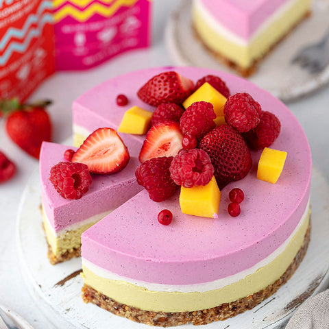 Pink Pitaya & Canary Yellow Goldenberry Cheesecake