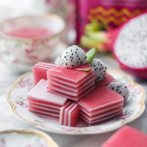 Pink Pitaya Coconut Layered Jelly