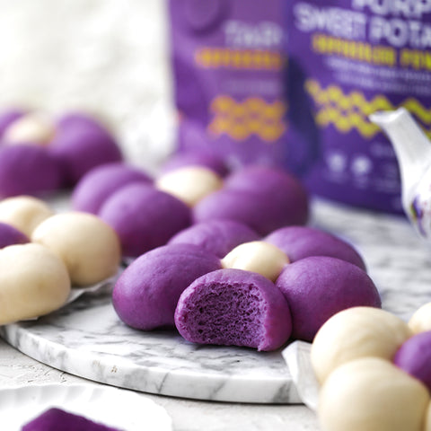 Purple Yam & Sweet Potato Steamed Flower Buns