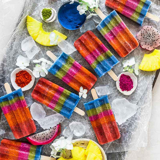 Suncore Foods Rainbow Banana Popsicles