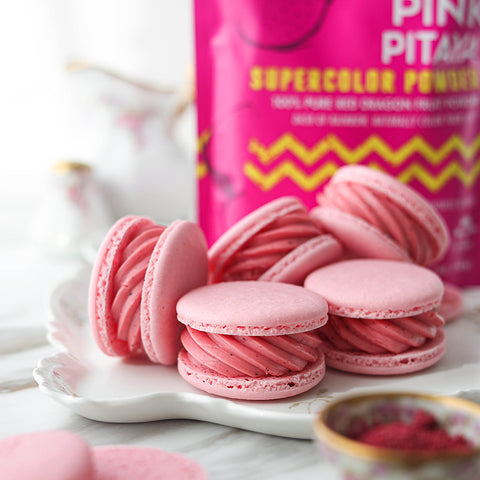 Pink Pitaya Raspberry Macarons