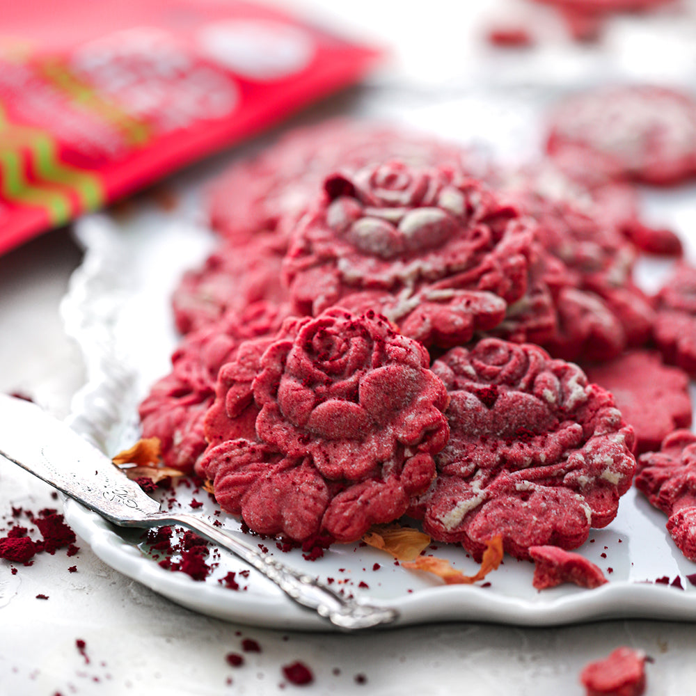 Suncore Foods Red Beet Rosette Cookies