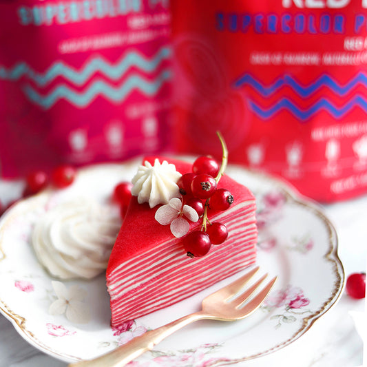 Suncore Foods Red Radish and Velvet Red Beet Crepe Cake