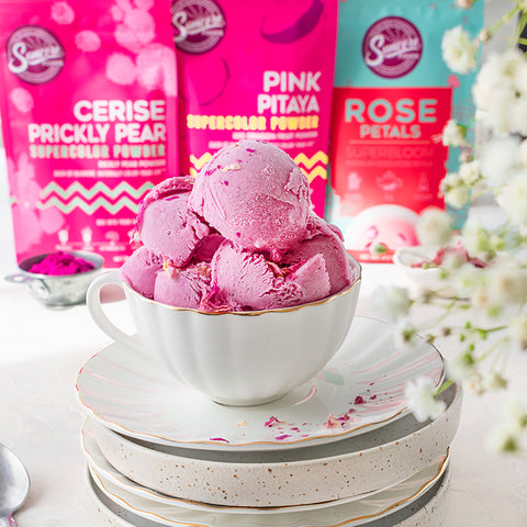 No-Churn Rose Pink Pitaya Ice Cream