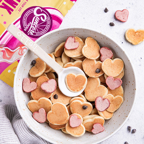 Power Pink Pitaya Mini Heart Shaped Pancakes
