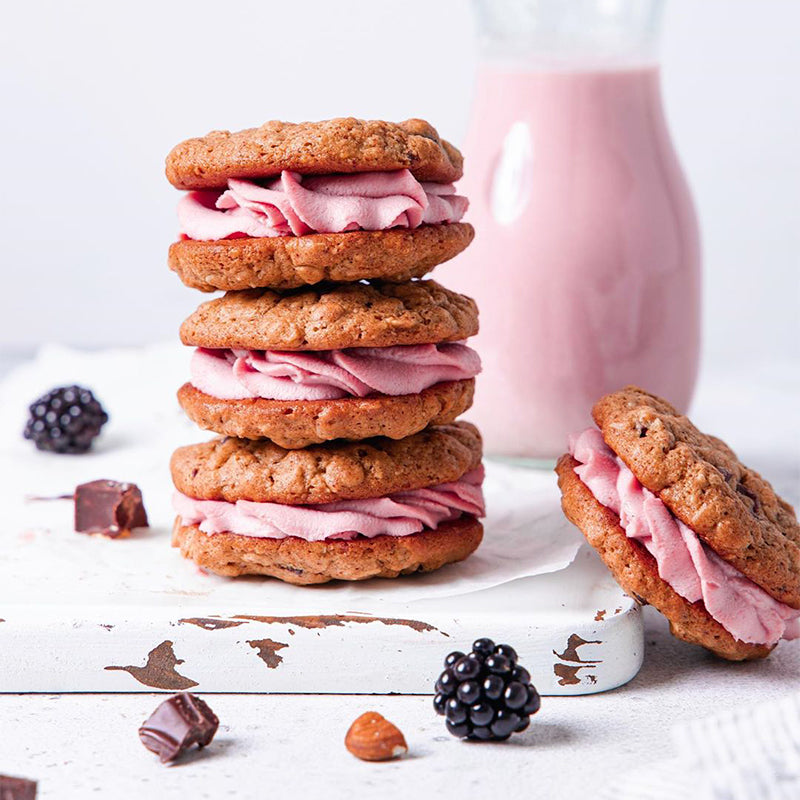 Suncore Foods Vegan Oatmeal Red Beet Ice Cream Cookie Sandwiches