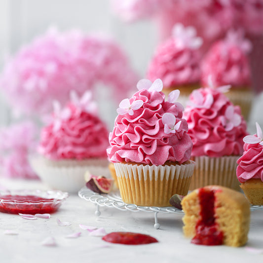 Suncore Foods Velvet Pink Flower Cupcakes