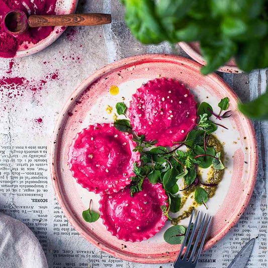 Suncore Foods Soul-Filling “Heartbeet” Velvet Red Beet Ravioli