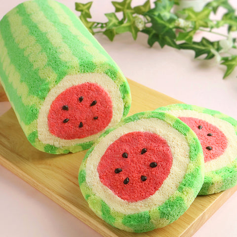 Watermelon Chiffon Roll Cake