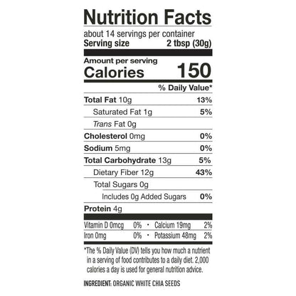 White Chia Seeds - Quality Pantry Staples from Suncore Foods - Just $13.59! Shop now at Suncore Foods Inc.