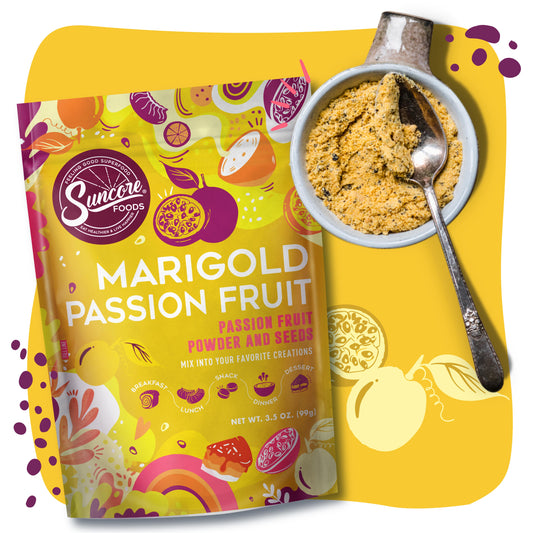 Marigold Passion Fruit Powder & Seeds - Quality Powders & Flakes from Suncore Foods - Just $19.99! Shop now at Suncore Foods Inc.